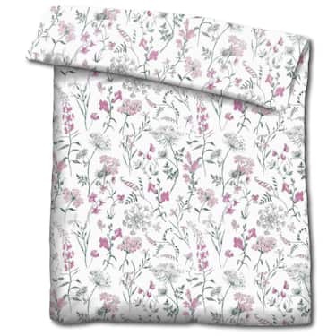 Doppelpack CloudComfort Basic Mikrofaser Bettwäsche Sommerblumen 135 x 200 + 80 x 80 cm