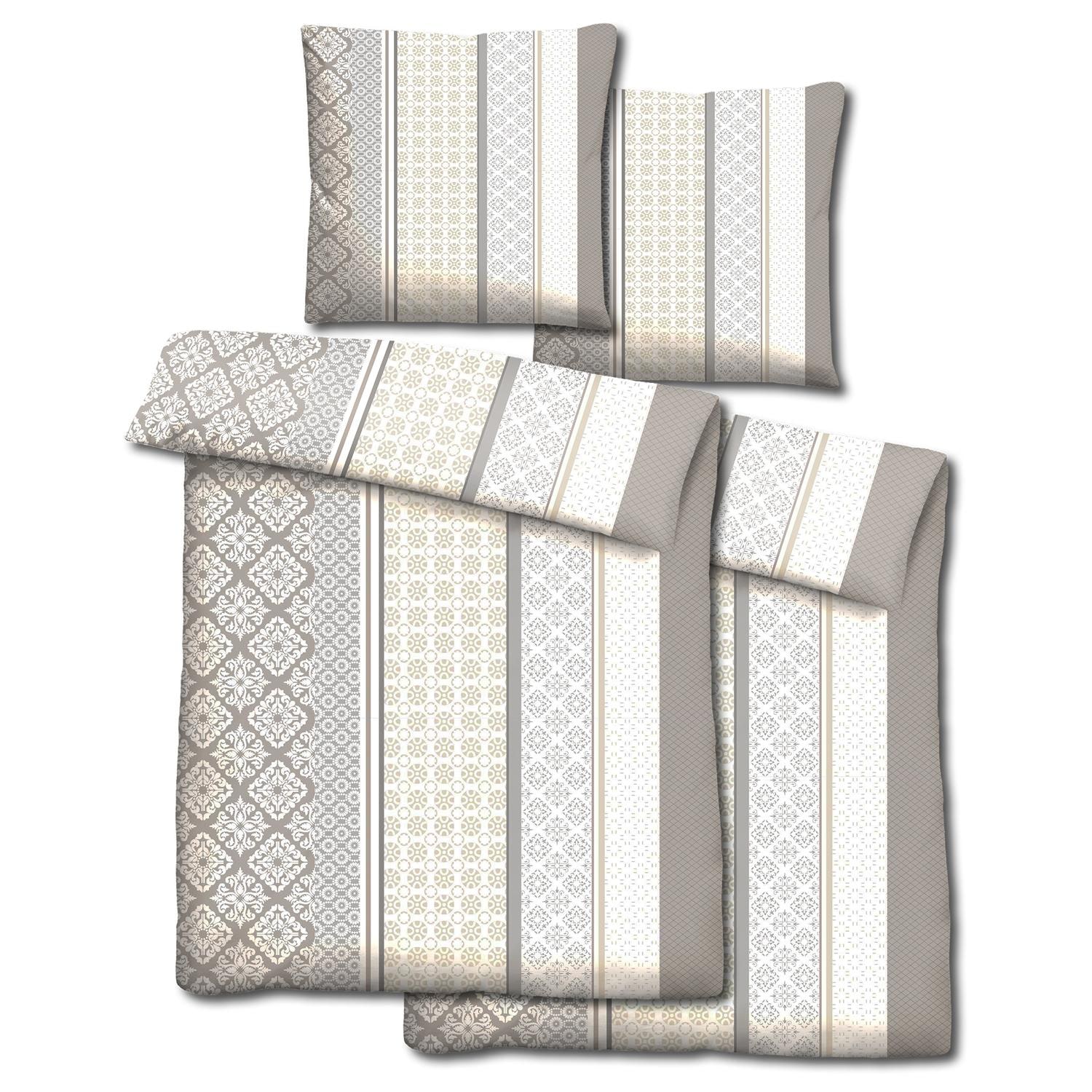Double pack CloudComfort Basic microfiber bed linen beige 155 x 220 + 80 x 80 cm