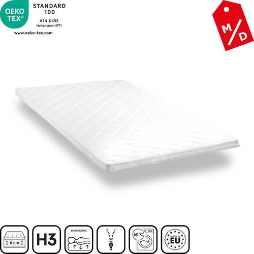 Comfort foam topper T6 140 x 200 cm, height 6 cm, firmness level H3