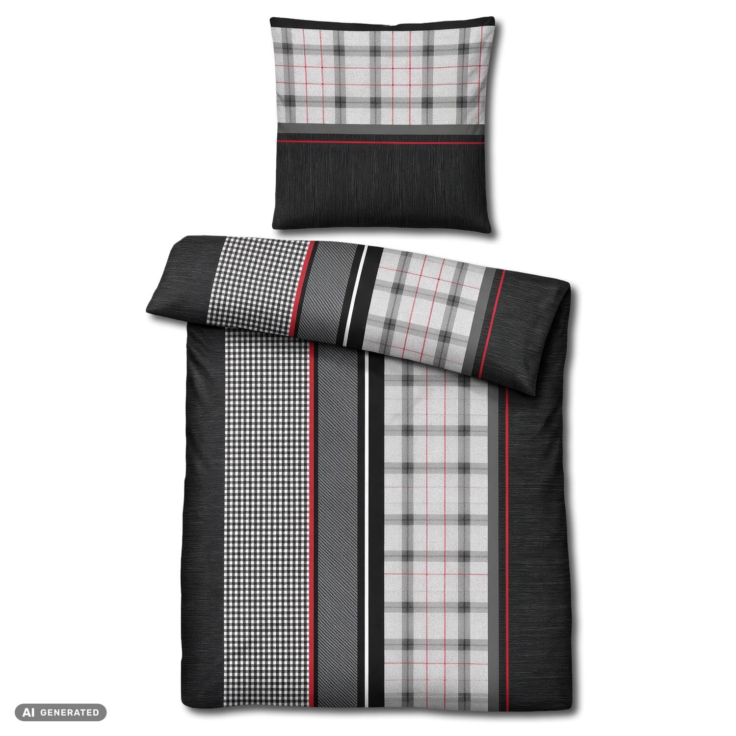 Beddengoed van poly-katoenflanel 140 x 200 cm + 70 x 90 cm