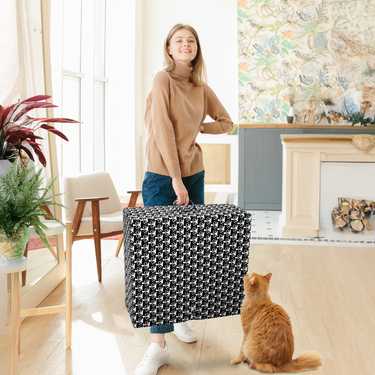 CloudComfort Basic folding mattress 70 x 195 cm with cat pattern, 10 cm high