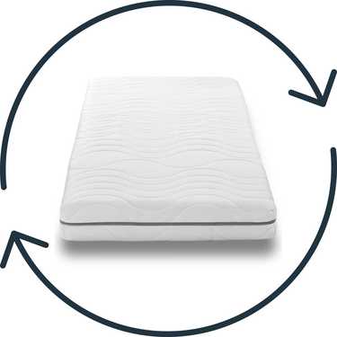 7-zone visco-elastisch matras Sleezzz Smart 100 x 200 cm, hoogte 18 cm, hardheidsniveau H3 met luchtgeheugenschuim