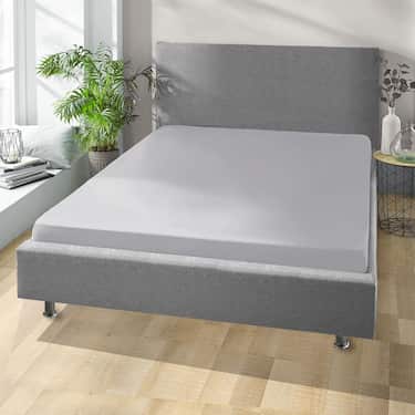 Spannbettlaken Microfaser Interlock-Jersey silber grau 90 x 190 - 100 x 200 cm