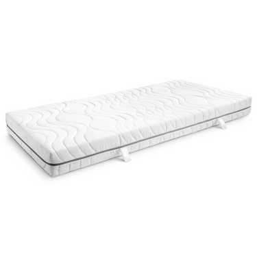 Materasso viscoelastico a 7 zone Sleezzz Smart 90 x 200 cm, altezza 18 cm, livello di rigidità H3 con schiuma a memoria d'aria + cuscino CloudComfort Basic in gel-flake 40x80 cm