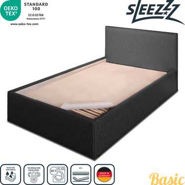 Sleezzz Basic needle felt mattress base 140 x 200 cm, mattress protector to place on the slatted frame, white