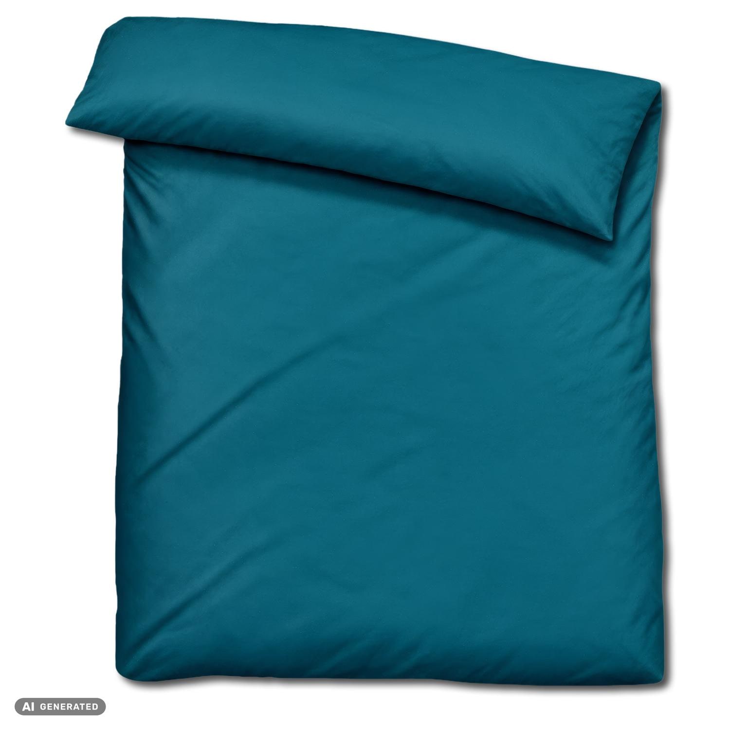 Conjunto duplo de roupa de cama CloudComfort Basic em microfibra, cor petróleo, 135 x 200 + 80 x 80 cm