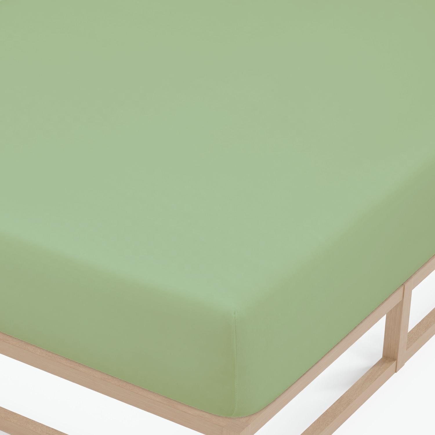 Fitted sheet microfiber interlock jersey green 90 x 190 - 100 x 200 cm in a pack of 4