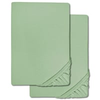 Spannbettlaken Microfaser Interlock-Jersey grün 90 x 190 - 100 x 200 cm 180 x 200 - 200 x 200 cm Doppelpack