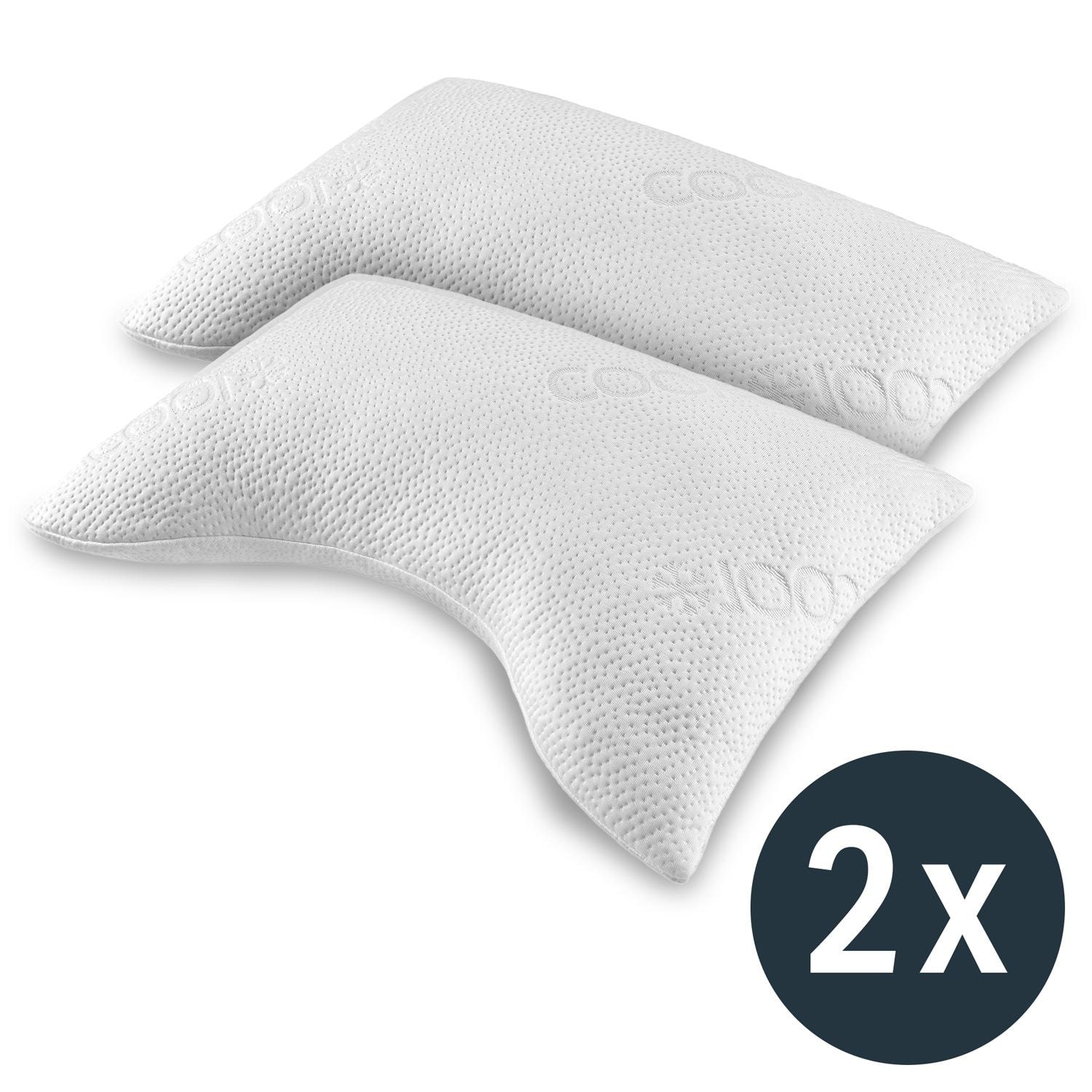 2 x Sleezzz® Cool geelist vahtkummist kontuurkaelapadi 40 x 60 x 16 cm