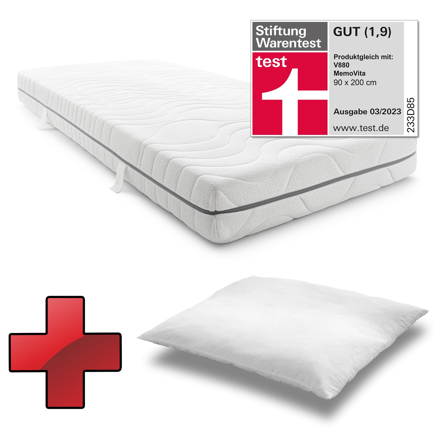 Sleezzz® Smart mattress 90x200 cm + CloudComfort Basic microfiber pillow 80 x 80 cm