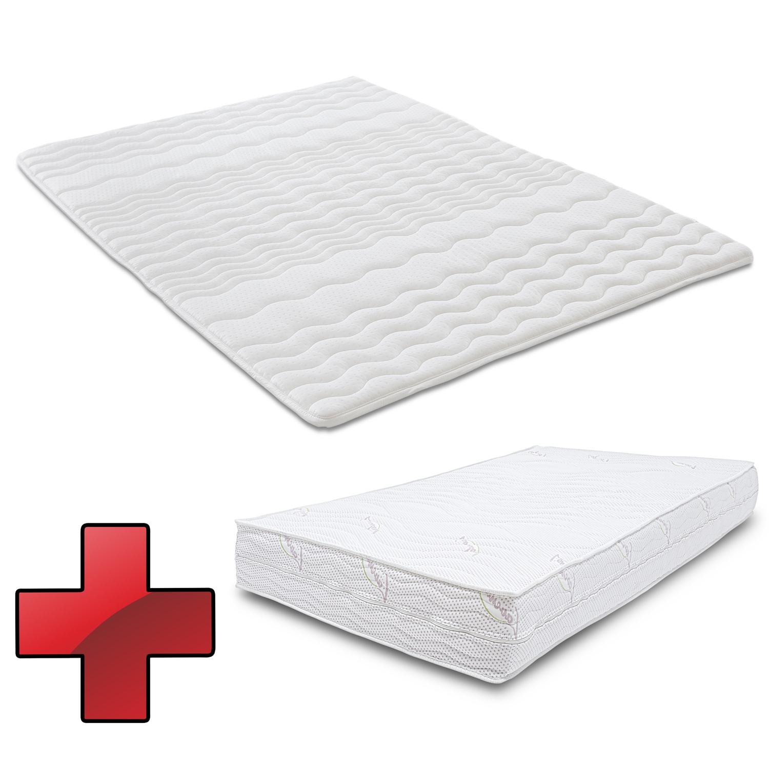 Ergonomic cold foam mattress Supportho Lavender 90 x 200 cm, height 18 cm, firmness level H2/H3 + mattress topper / mattress topper 90 x 200 cm