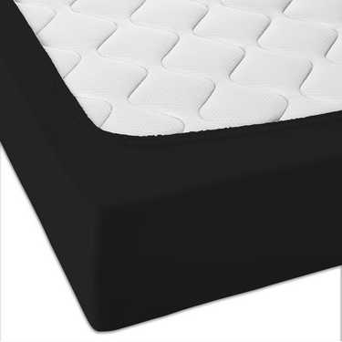 Confezione doppia CloudComfort Basic, lenzuolo elastico in jersey nero 120 x 200 cm (2 pezzi)