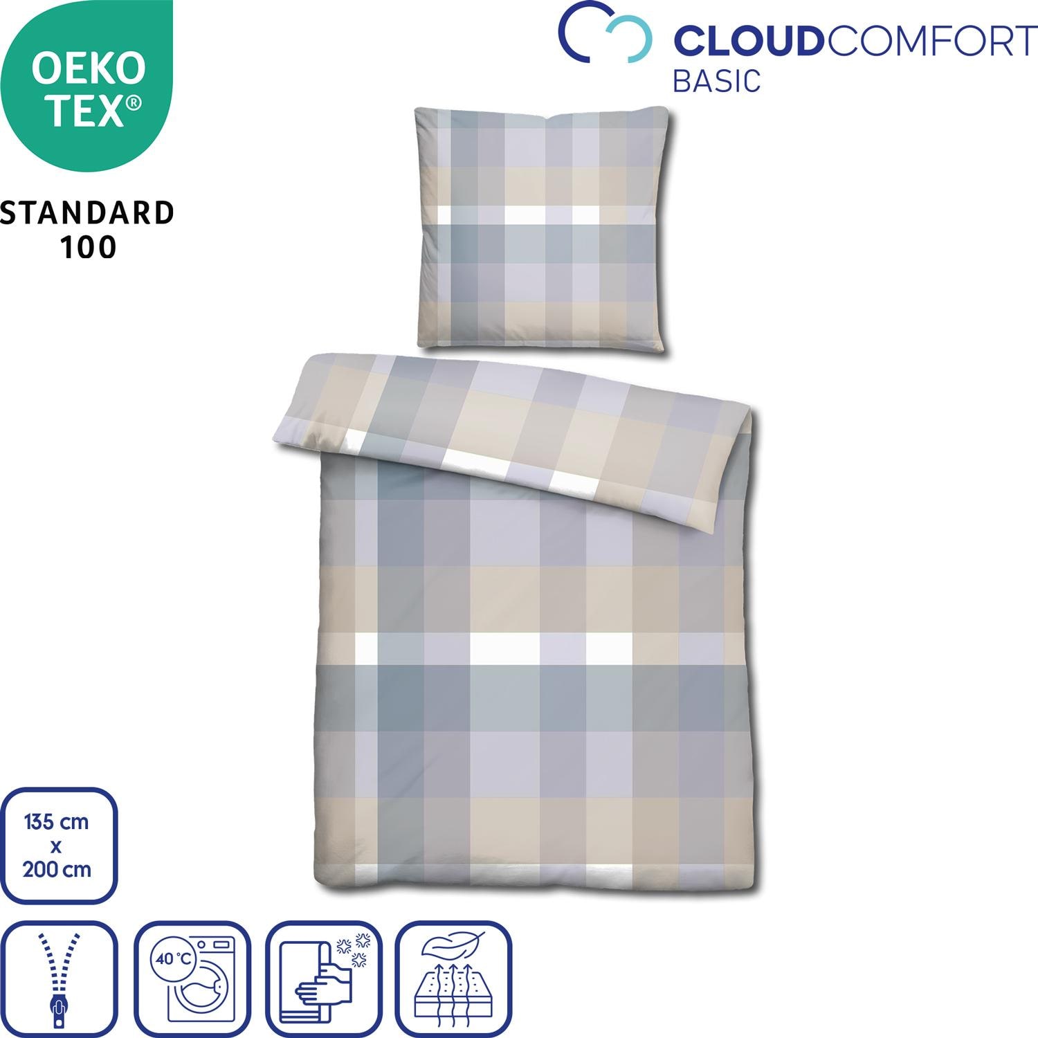 Features as icons – CloudComfort Basic microfiber bed linen plaid 135 x 200 + 80 x 80 cm