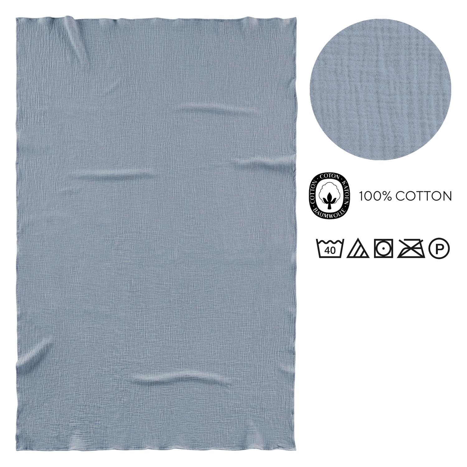 Sleezzz® muslin blanket blue 150 x 200 cm