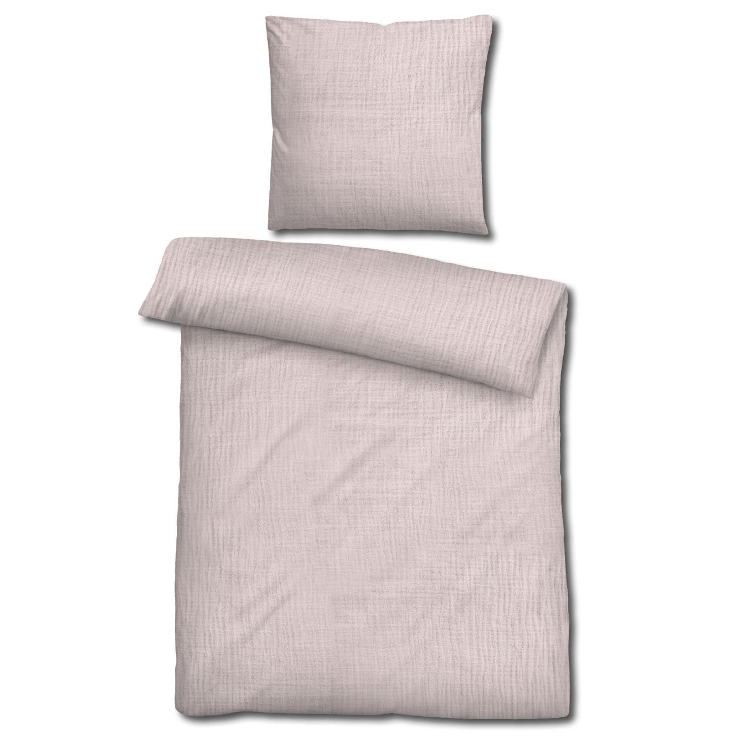 Sleezzz® Musselin-sengetøy, rosé, 155 x 220 cm + 80 x 80 cm