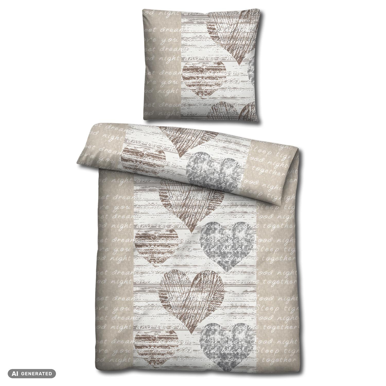 CloudComfort osnovni set posteljine od mikrovlakana (Srca) – 135 x 200 + 80 x 80 cm