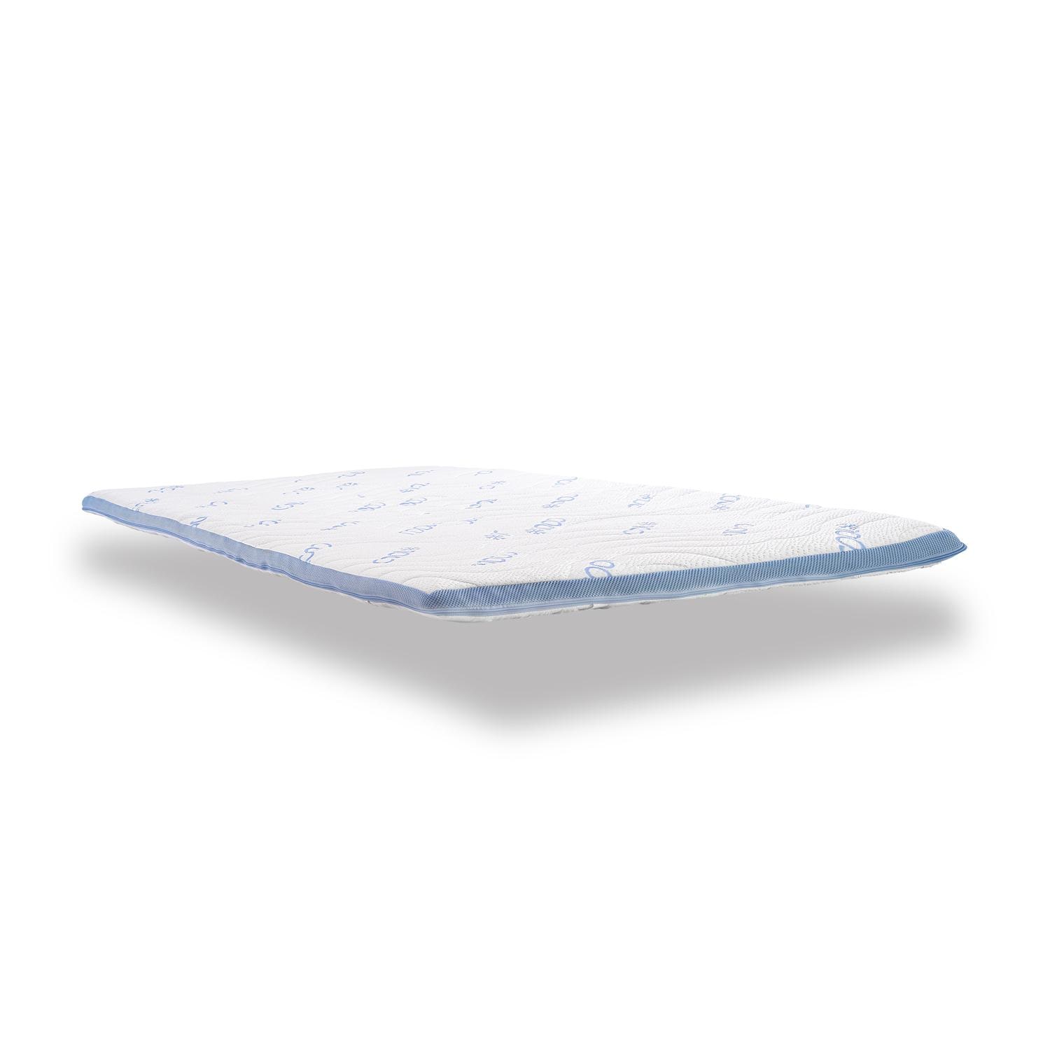 Cold foam topper CloudComfort Cool 120 x 200 cm H2/H3, height 7 cm, firmness level H2/H3, 7-zone topper with summer and winter side