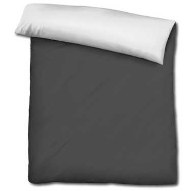 Confezione doppia di biancheria da letto reversibile CloudComfort Basic nero/bianco 155 x 220 + 80 x 80 cm