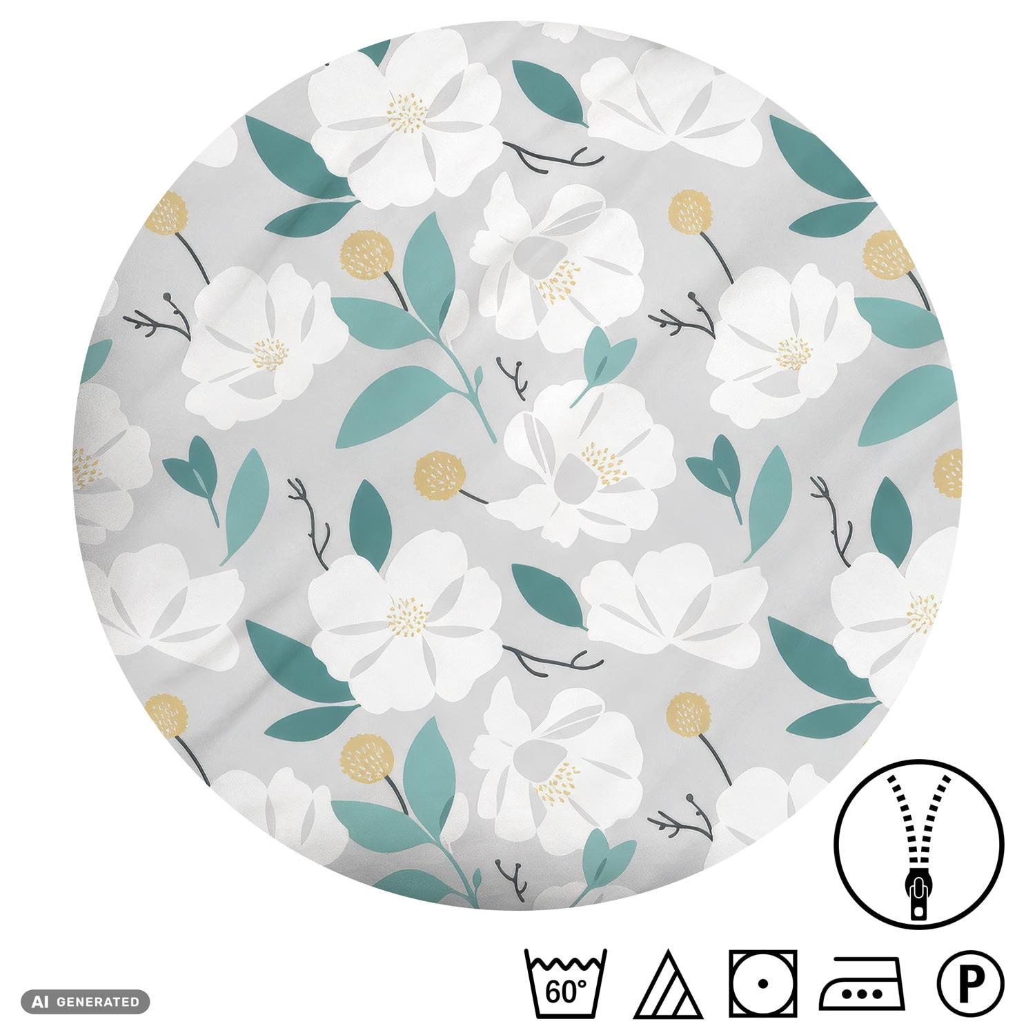 CloudComfort Renforcé Bettwäsche weiße Blumen 135 x 200 + 80 x 80 cm