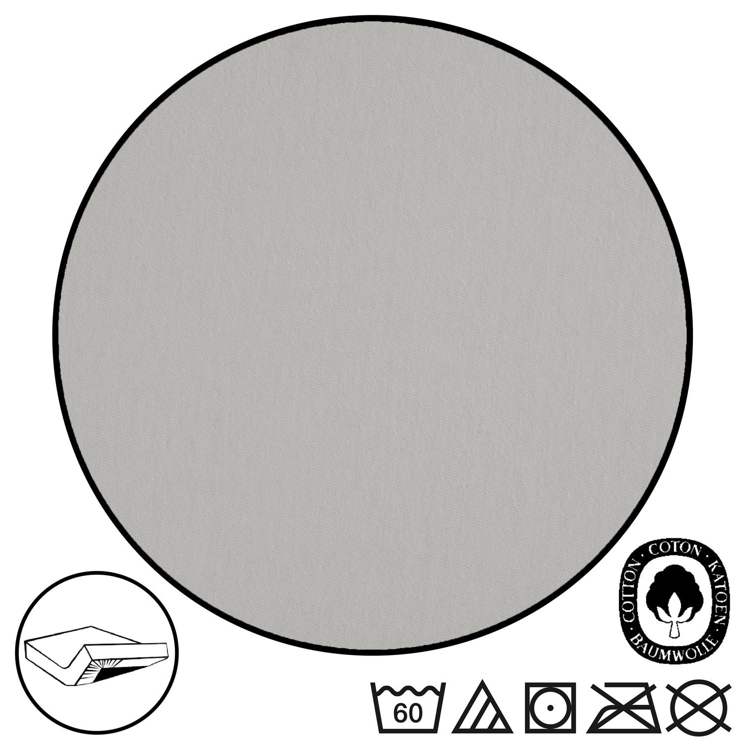 CloudComfort Basic Spannbettlaken Jersey-Stretch silber grau 120 x 200 cm