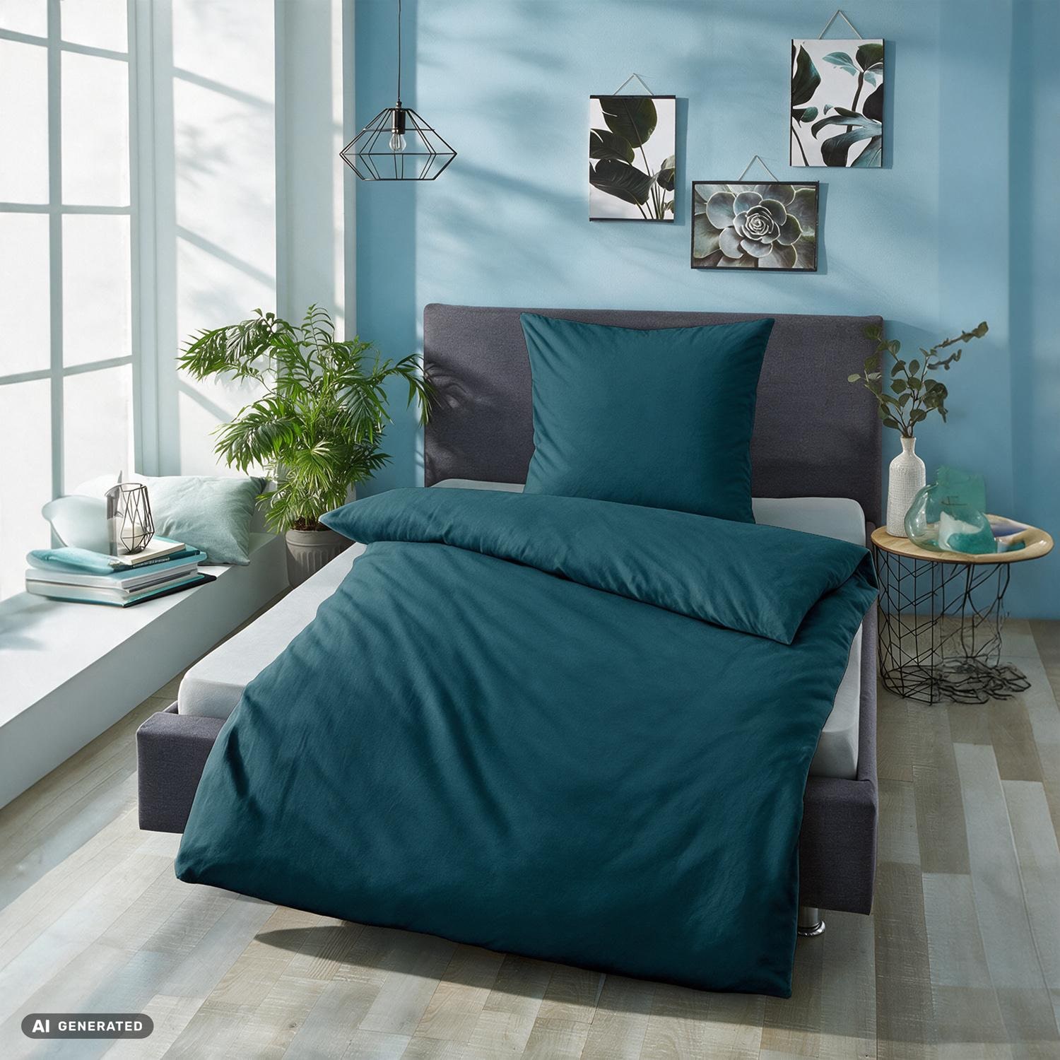 Lot de deux linges de lit Cloud Comfort en satin de mako, 135 x 200 cm + 80 x 80 cm