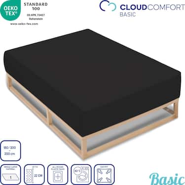 Sada 4 prostěradel CloudComfort Basic jersey stretch black 180 x 190 - 200 x 200 cm (4 kusy)