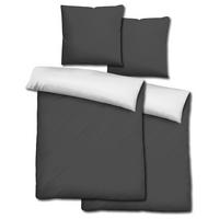 Confezione doppia di biancheria da letto reversibile CloudComfort Basic bianco/nero 135 x 200 + 80 x 80 cm