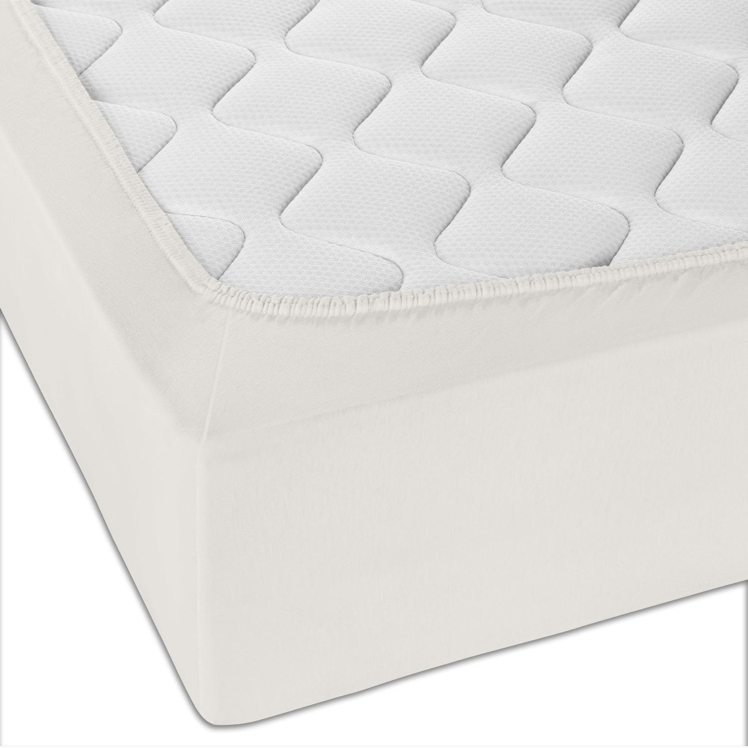 Set of 4 Castell Jersey Cotton Fitted Sheets, White, 140 x 190 - 150 x 200 cm