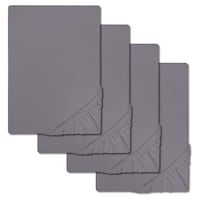 Sada 4 prostěradel CloudComfort Basic jersey stretch tmavě šedá 120 x 200 cm (4 kusy)