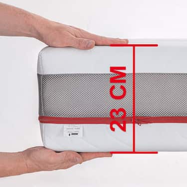 Ergonomic pocket spring mattress Sleezzz Premium 90 x 200 cm, height 23 cm, firmness level H2/H3 + mattress topper / mattress topper 90 x 200 cm