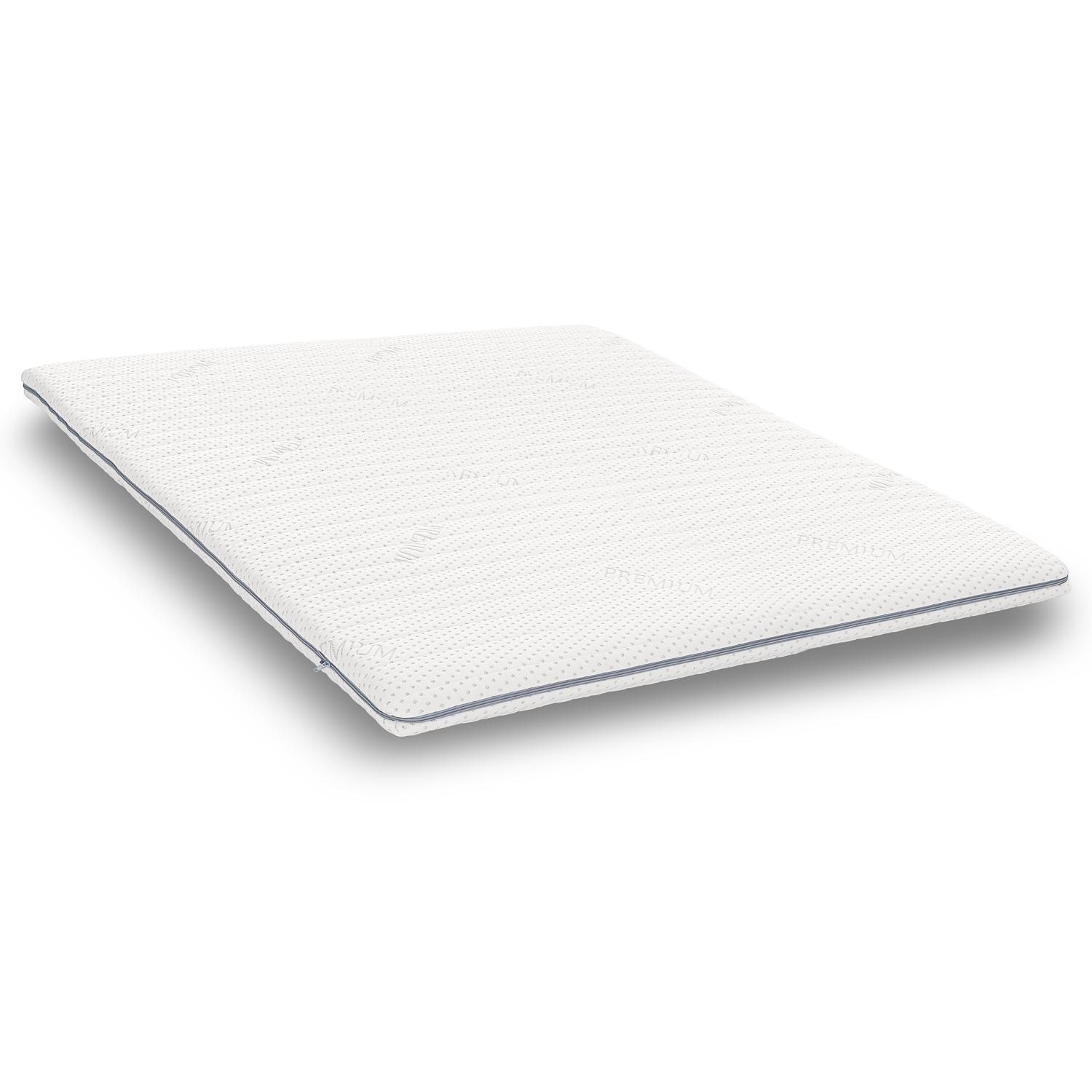 Online-Retoure Kaltschaumtopper Supportho Premium Topper 200 x 200 cm H3, Höhe 9 cm, Härtegrad H3 mit antibakteriellem Bezug