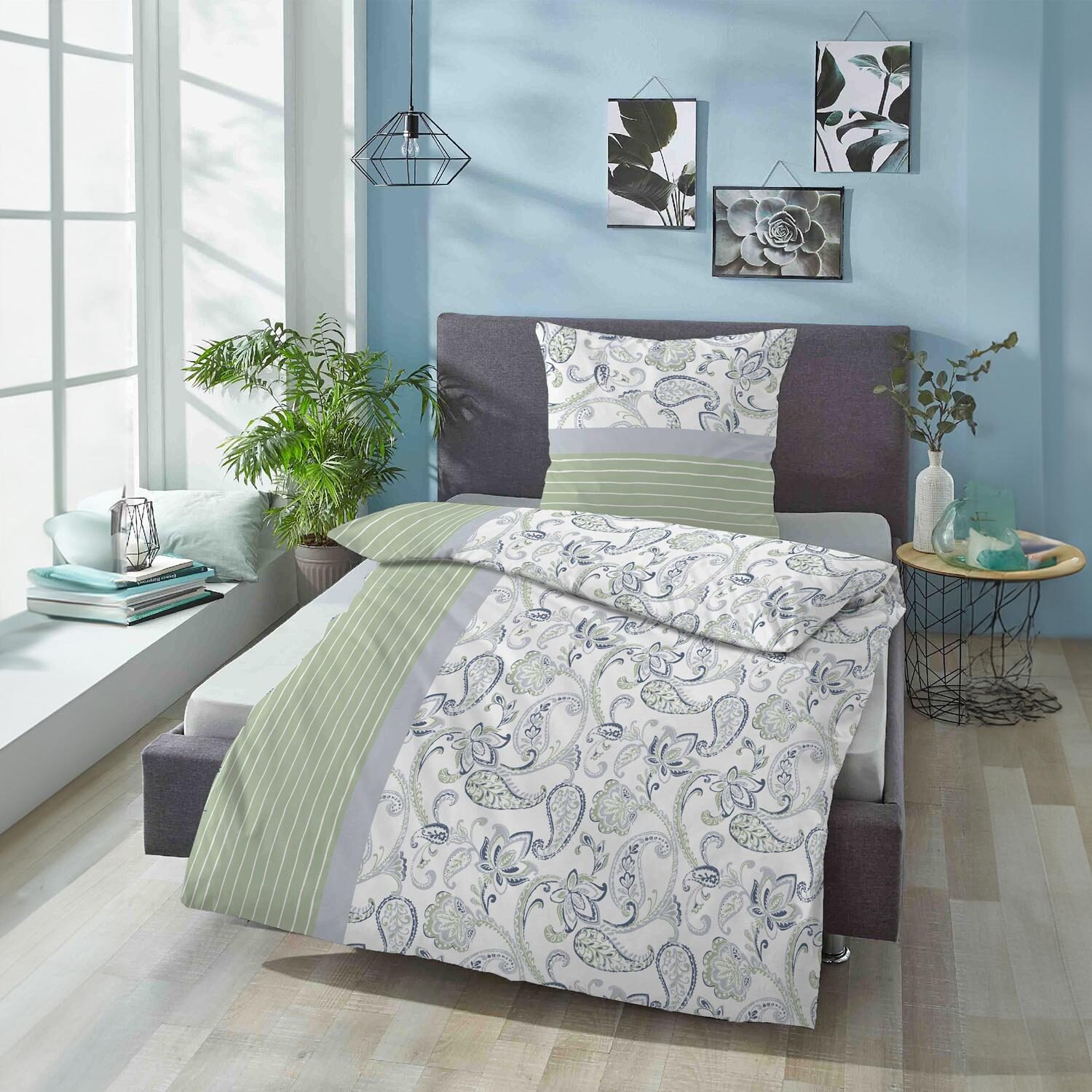 CloudComfort Basic Mikrofaser Bettwäsche Kreise 135 x 200 + 80 x 80 cm