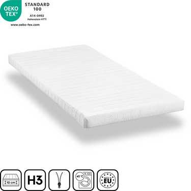 Comfort foam mattress K10 100 x 200 cm, height 10 cm, firmness level H3