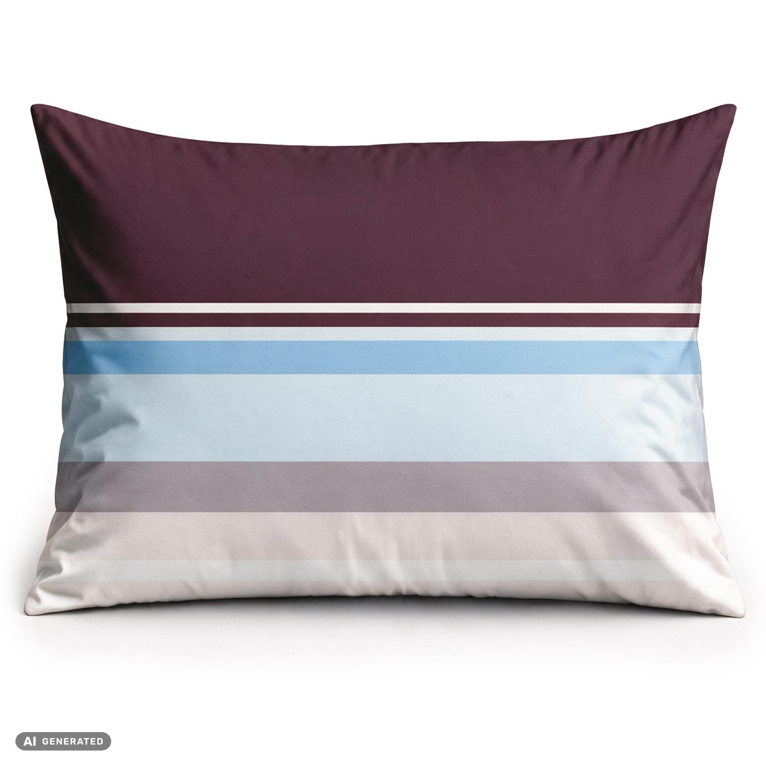 CloudComfort Basic – Față de pernă din bumbac, cu dungi roșii și albastre, set de 2 bucăți, 70 x 90 cm