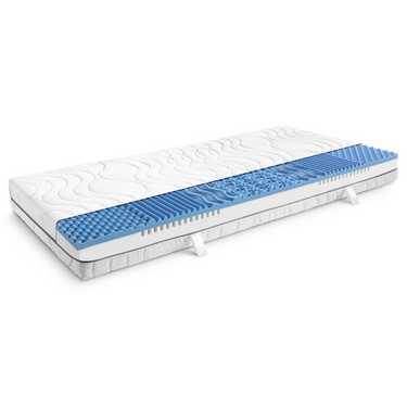 Materasso viscoelastico a 7 zone Sleezzz Smart 160 x 200 cm, altezza 18 cm, livello di rigidità H3 con schiuma a memoria d'aria