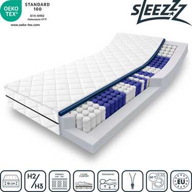 7-zone pocket spring mattress Sleezzz Superior 80 x 200 cm, height 18 cm, firmness level H3