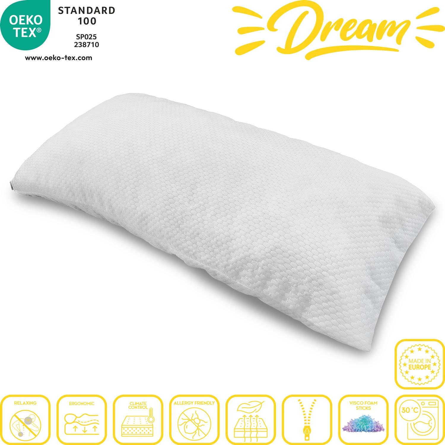 Eigenschaften als Symbole – Doppelpack Viskoelastik Nackenstützkissen Dream 40 x 80 cm