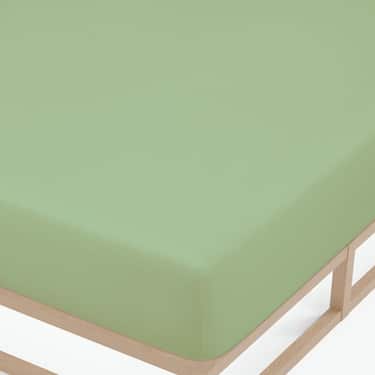 Spannbettlaken Microfaser Interlock-Jersey grün 140 x 190 - 160 x 200 cm
