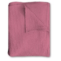 Vaffelpiqué-tæppe i bomuld, rosa 75 x 120 cm