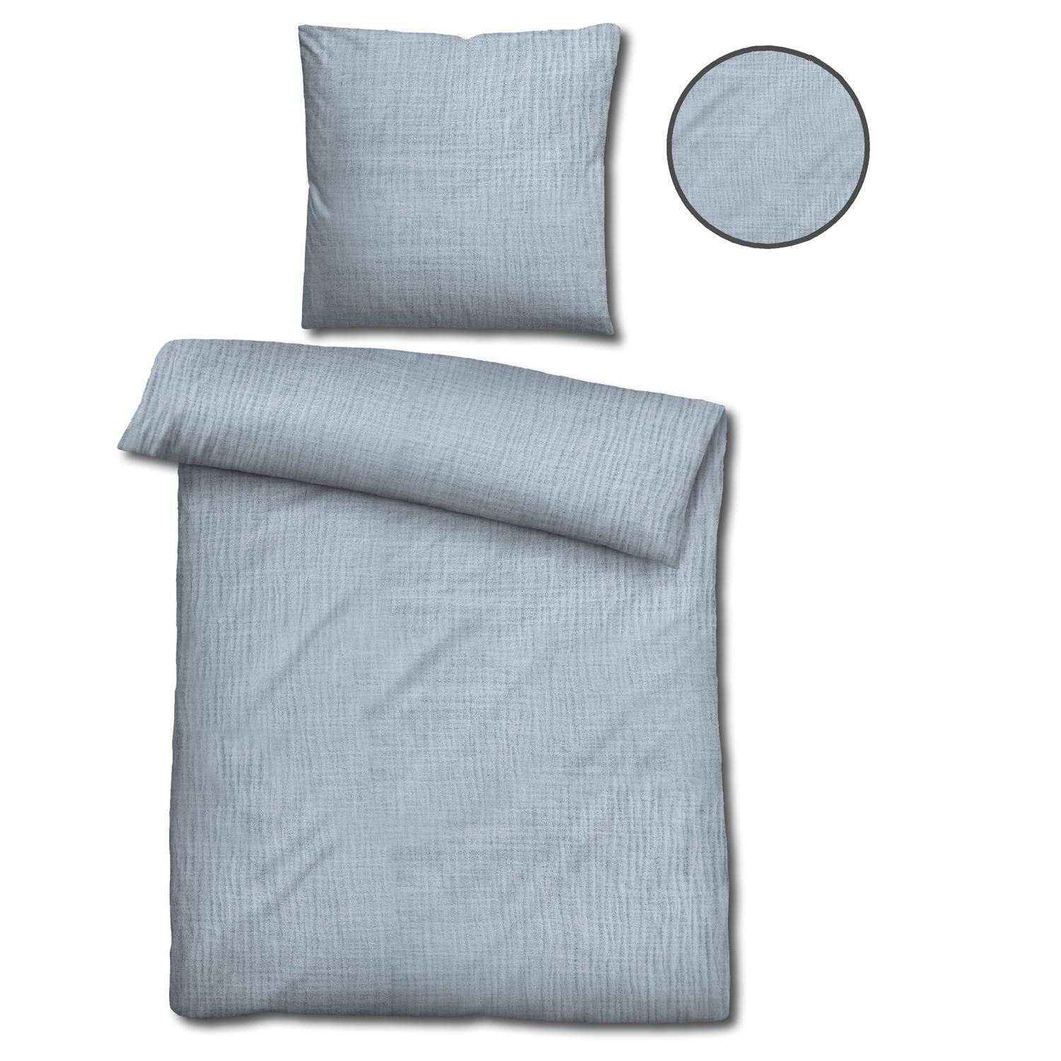 Çift kişilik paket Sleezzz® muslin nevresim mavi 135 x 200 cm + 80 x 80 cm