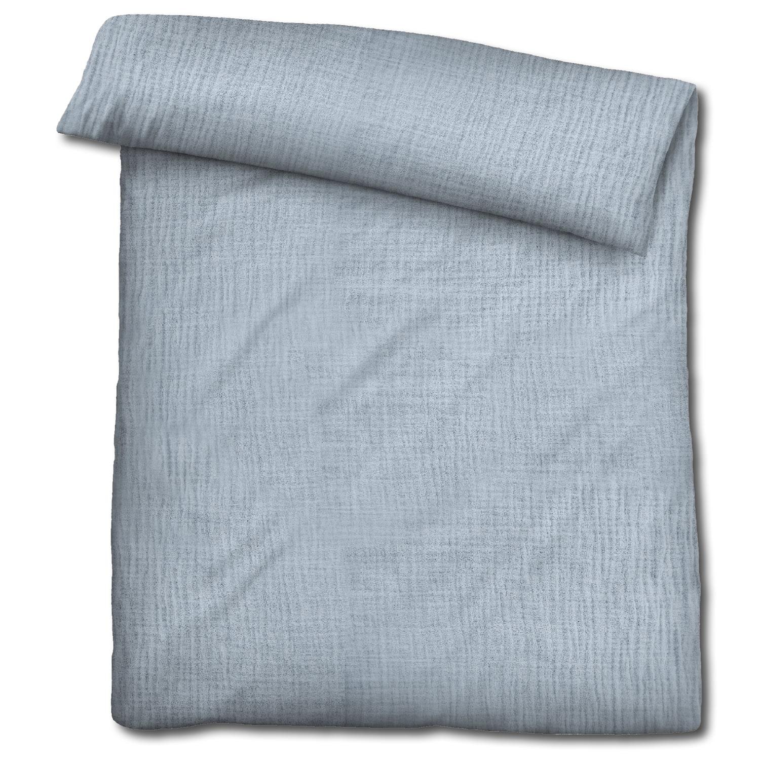 Çift kişilik paket Sleezzz® muslin nevresim mavi 135 x 200 cm + 80 x 80 cm
