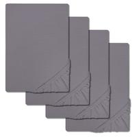 Set di 4CloudComfort Basic lenzuola elastiche in jersey grigio scuro 180 x 190 - 200 x 200 cm (4 pezzi)