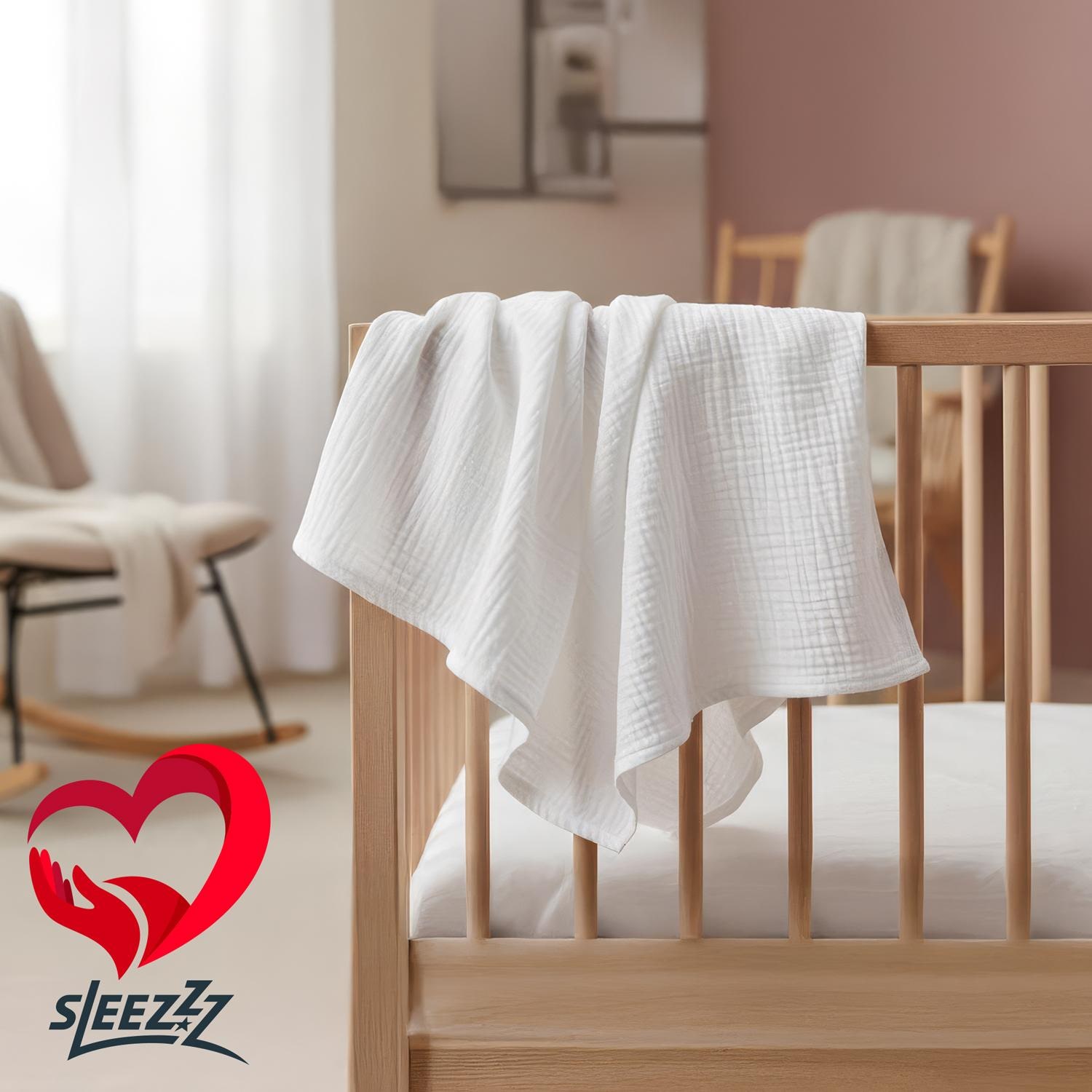 70 x 70 cm white gauze diapers in a pack of 10 made of 100% cotton