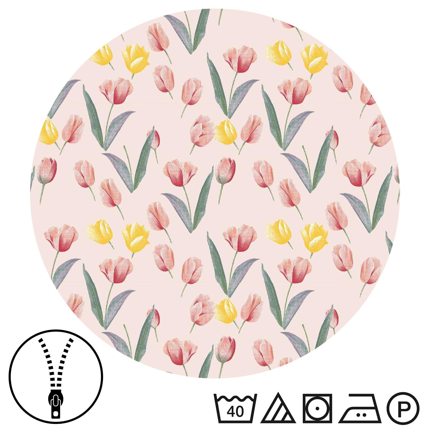 Double pack CloudComfort Basic microfiber bed linen tulips 135 x 200 + 80 x 80 cm
