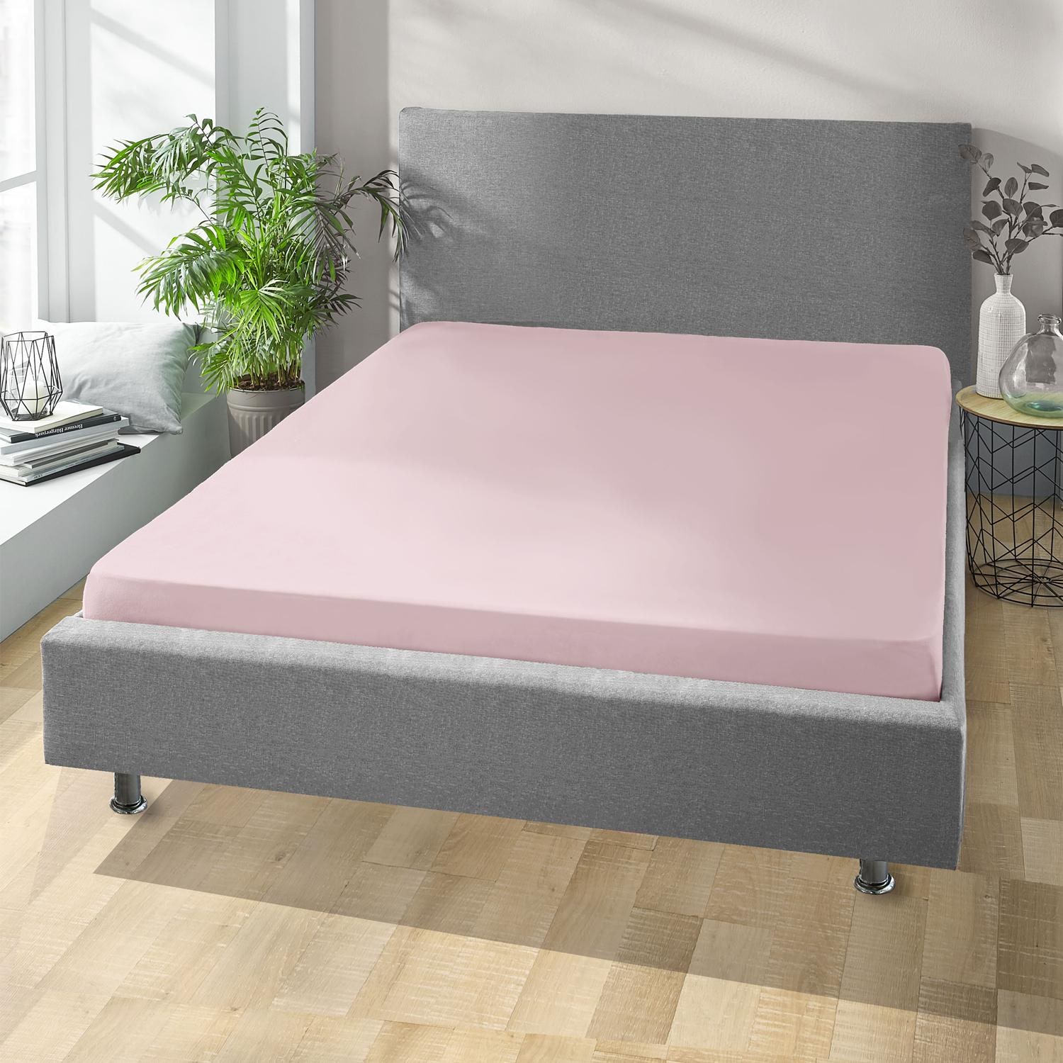 Fitted sheet winter fleece pink 180 x 190 - 200 x 200 cm double pack