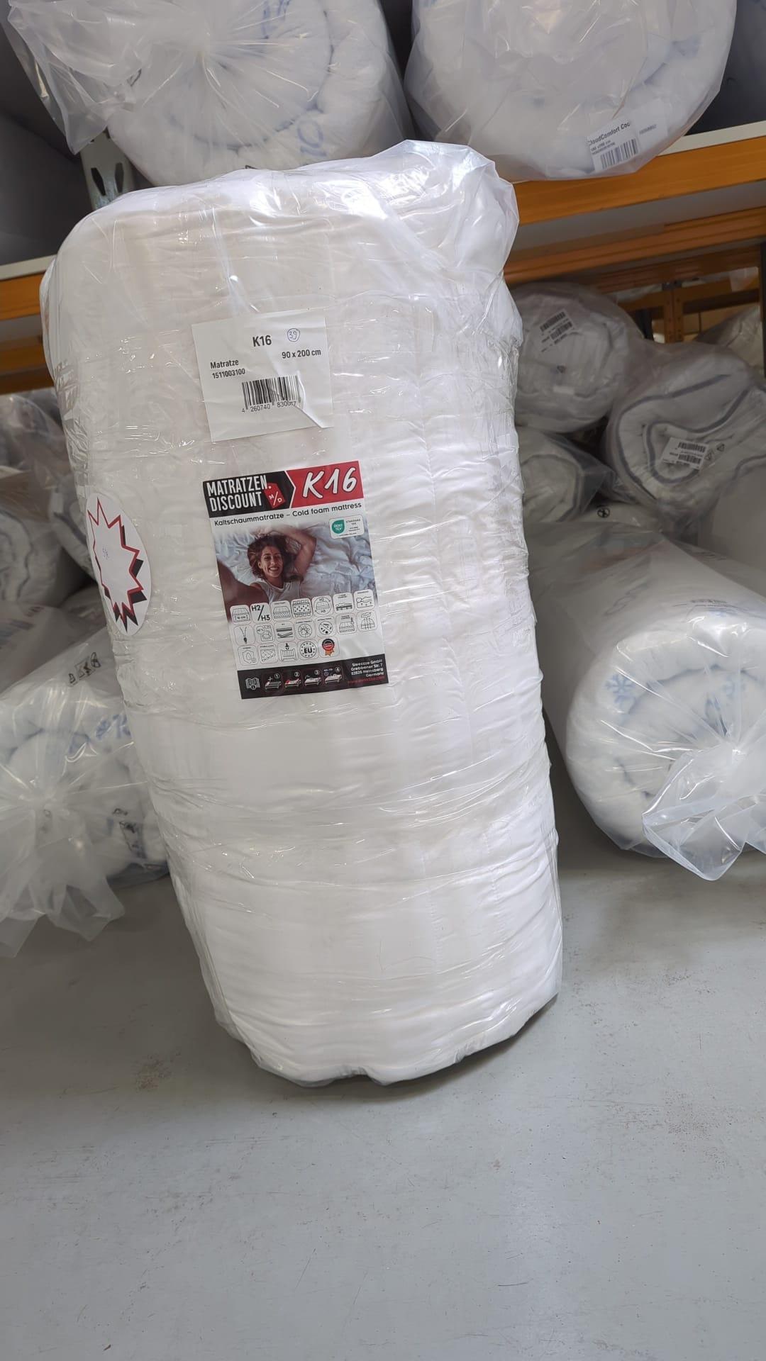 Online return cold foam mattress K16 / 90 x 200 cm / H2 + H3 / 16 cm high