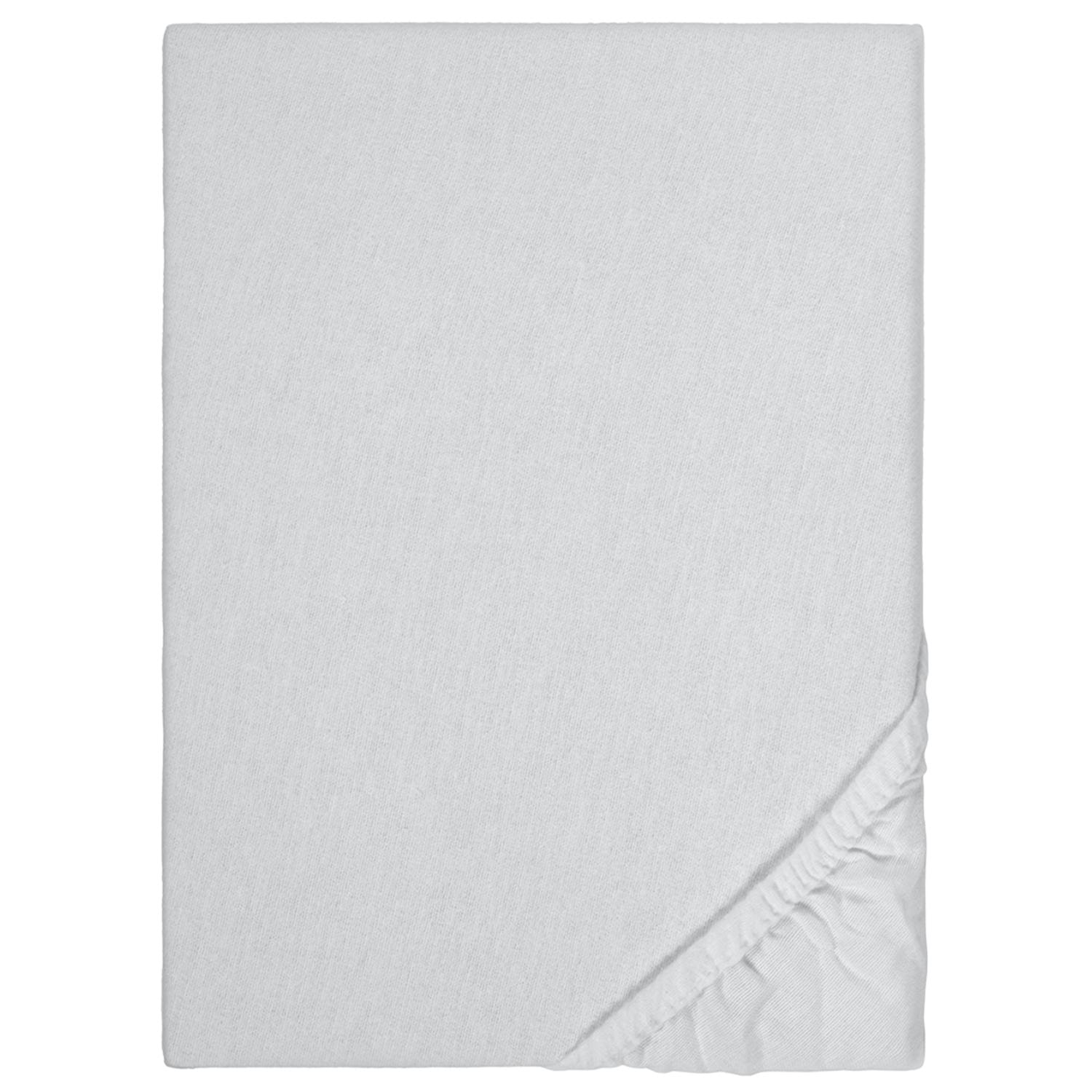 Spannbettlaken Winterflausch silber grau 90 x 190 - 100 x 200 cm Doppelpack