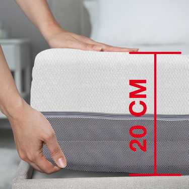 Sleezzz Premium viscoelastic mattress 120 x 200 cm, height 20 cm, firmness level H2/H3, with reversible handles