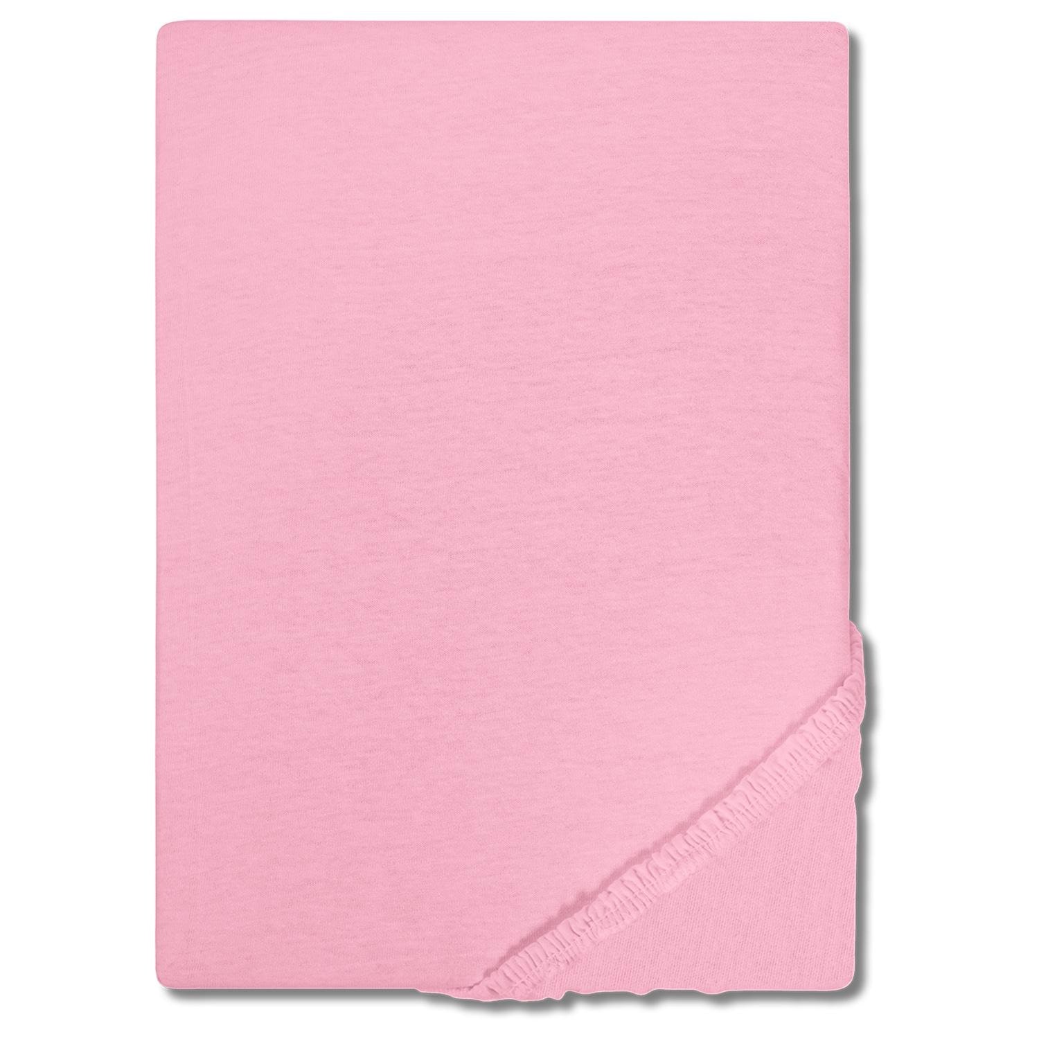 Dubbelpak Setex Molton twill hoeslakens roze 90 x 200 cm