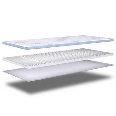 Cold foam topper CloudComfort Cool 160 x 200 cm H2/H3, height 7 cm, firmness level H2/H3, 7-zone topper with summer and winter side + Sleezzz® Cool cooling effect pillow